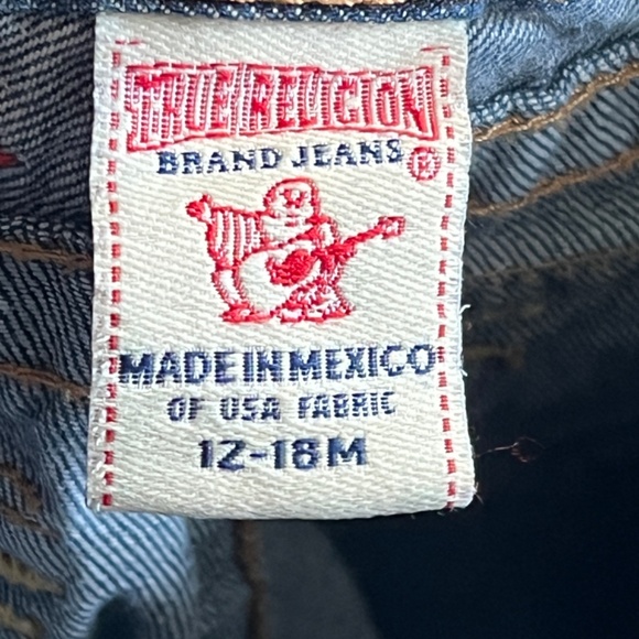 True Religion Baby Billy Blue Jeans Sz 12-18 Months Adjustable Waist Cotton - Picture 5 of 9